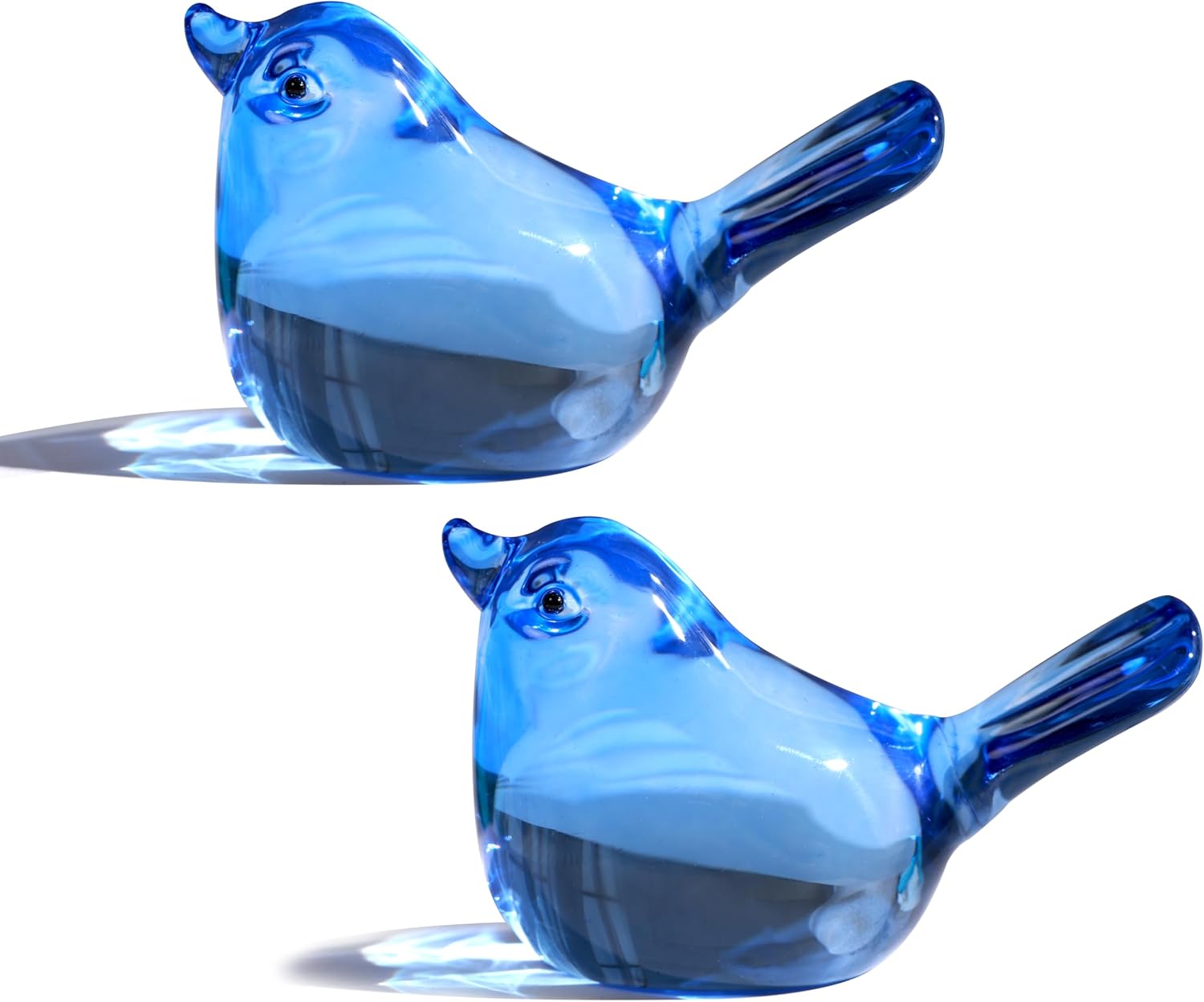 Blown Glass Bird Figurine — Dark Blue